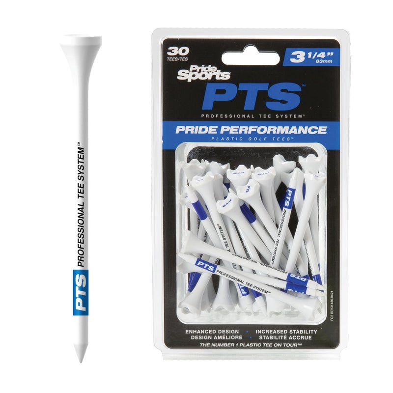 PrideSports PTS Plastic Golf Tees | 30 Count, 3-1/4 Inch | #1 Plastic Tee on Tour | Best for Drivers & Woods - Image 1